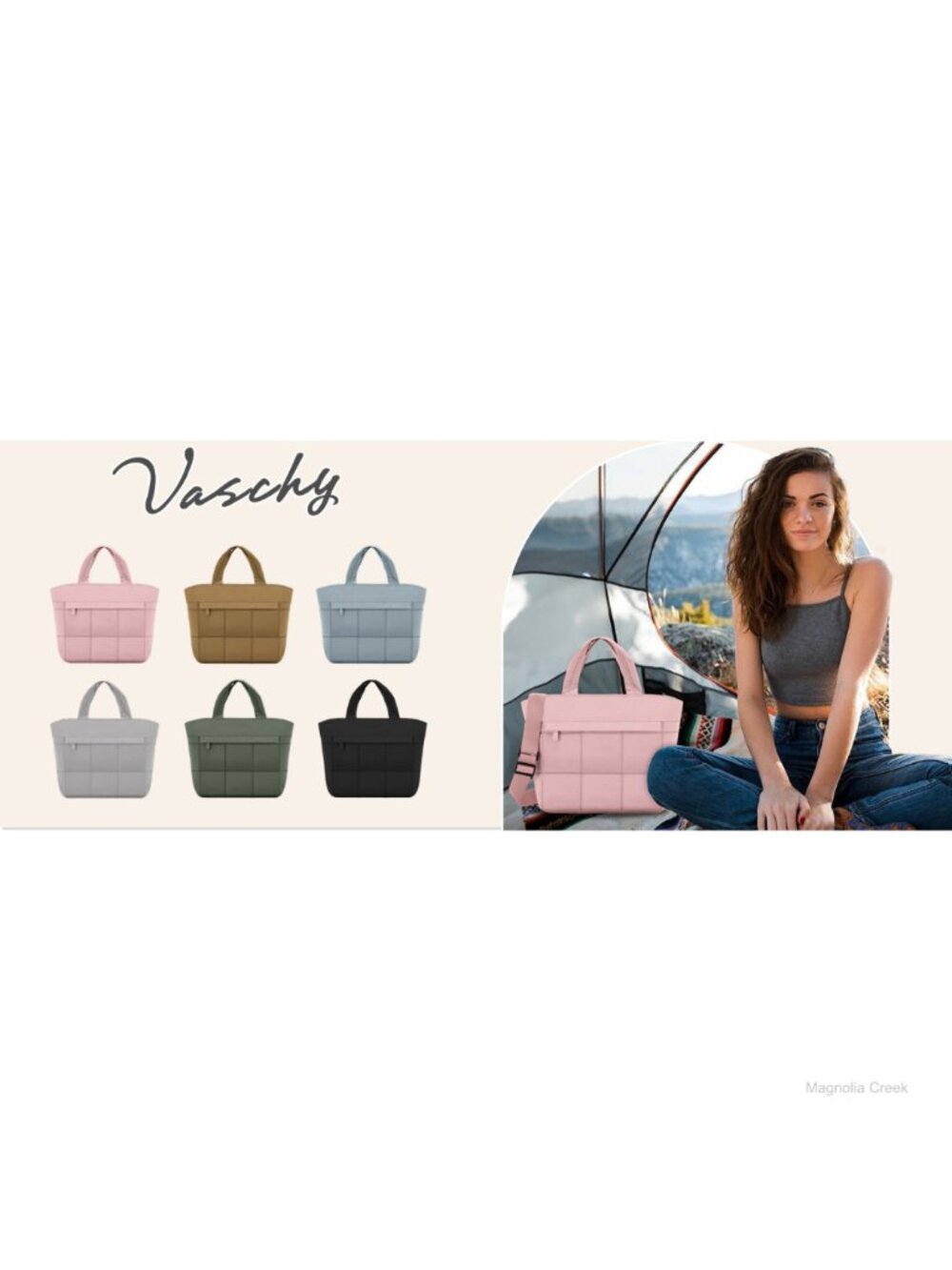 Quilted Puffer Tote Bag Lightweight Crossbody Satchel - Picture 6 of 6